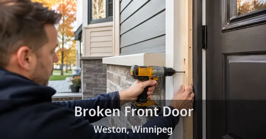 Broken Front Door Weston, Winnipeg - MB