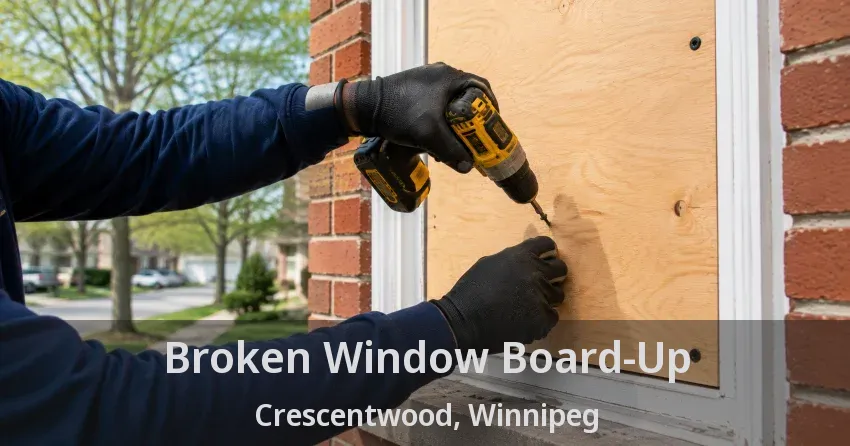 Broken Window Board-Up Crescentwood, Winnipeg - MB