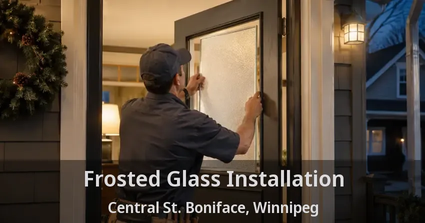 Frosted Glass Installation Central St. Boniface, Winnipeg - MB