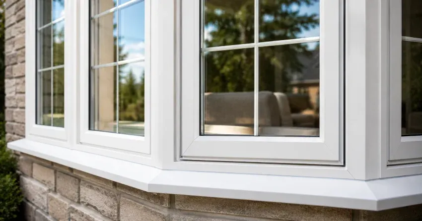 bay window alcove seating area in a living room in Winnipeg