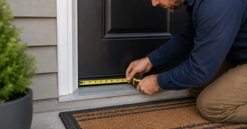 door sweep installed on exterior entry door