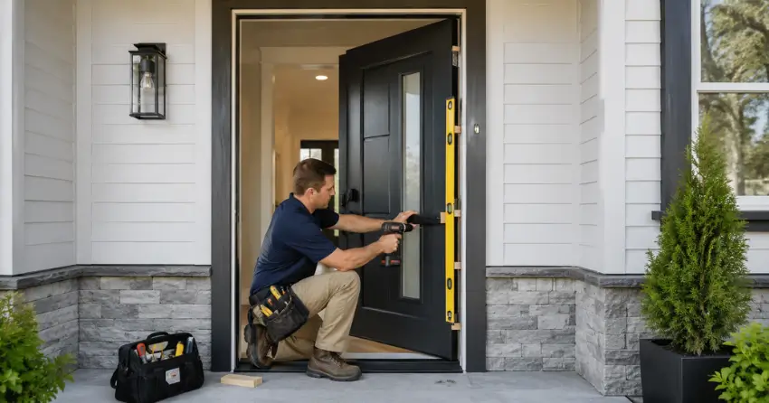 new energy-efficient front door installation