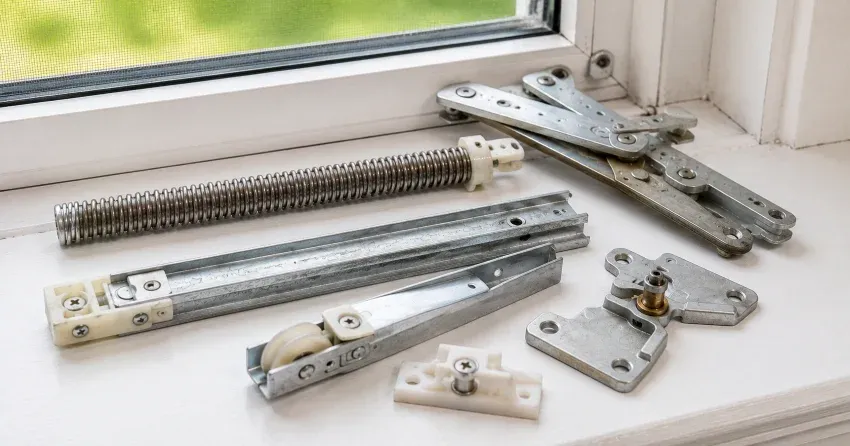 technician adjusting window sash alignment in Winnipeg home