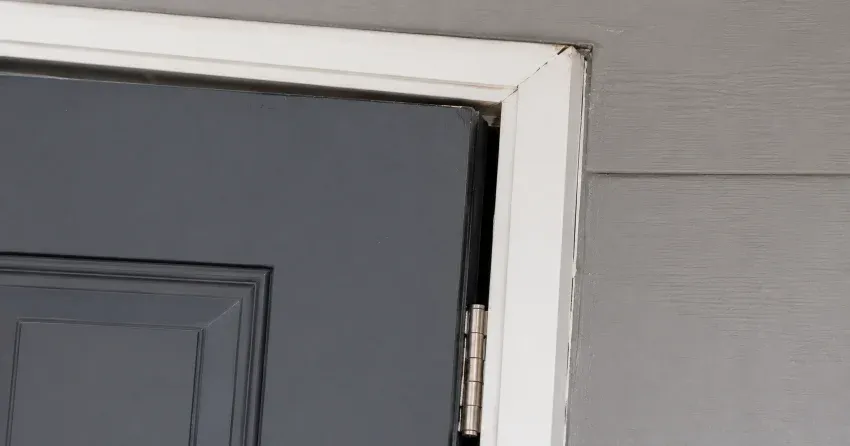 technician tightening a loose door hinge in Buchanan, Winnipeg