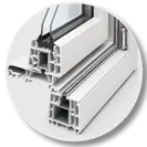 Close-up of the welded corner joint and internal insulating chambers